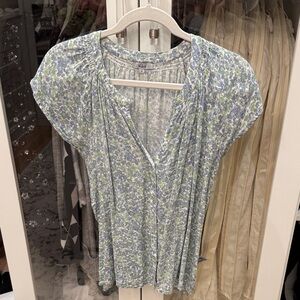Rails Floral Blue and Green Women's Top